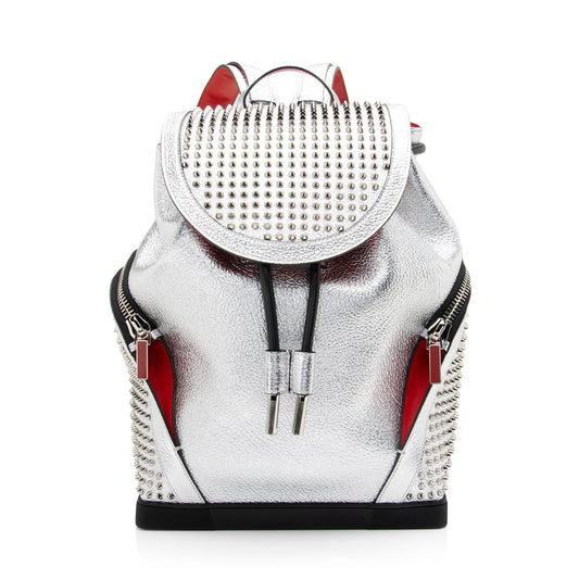 Christian Louboutin Metallic Calfskin Spiked Explorafunk Backpack (SHF-q7zUUZ)