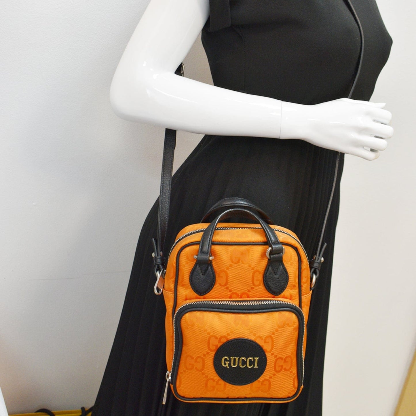 GUCCI Off The Grid Nylon Monogram Shoulder Bag Orange 625850