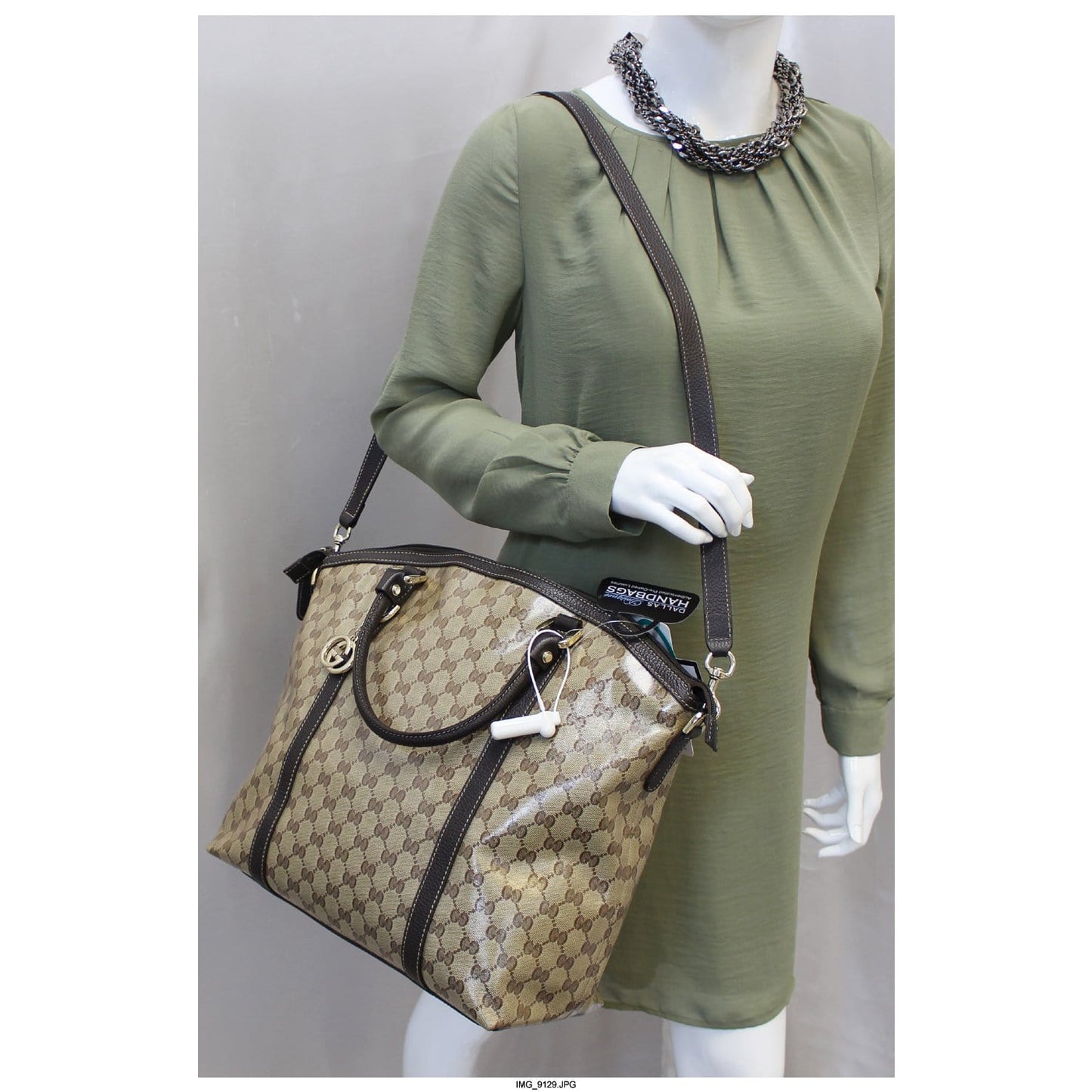 GUCCI Dome Crystal Monogram Large GG Shoulder Handbag 339551