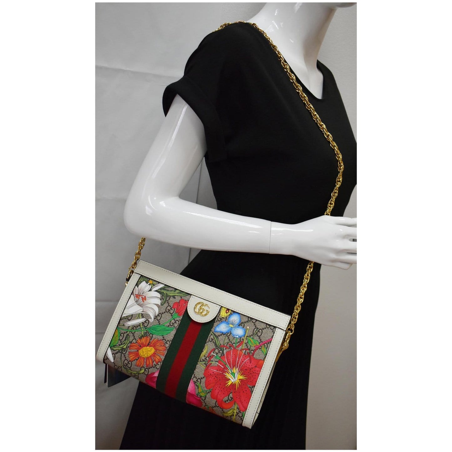 Gucci Ophidia Flora GG Supreme Canvas Shoulder Bag Multicolor 503877