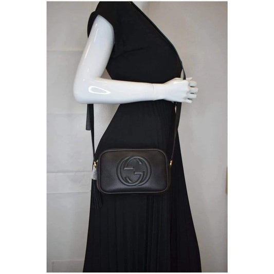 GUCCI  Soho Disco Small Leather Crossbody Bag Black 347994