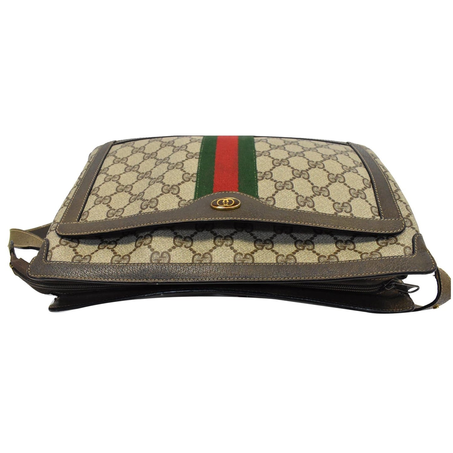 GUCCI Vintage Web Detail GG Canvas Shoulder Bag Beige 14.02.013