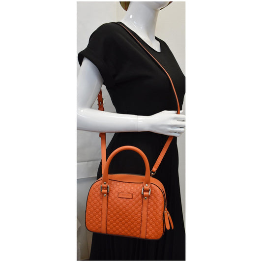 GUCCI Microguccissima Small Leather Crossbody Bag Orange 510289