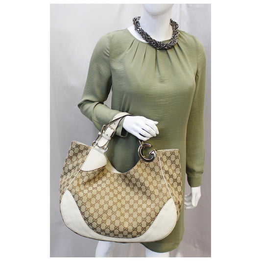 GUCCI Charlotte GG Monogram Beige/White Tote Shoulder Bag