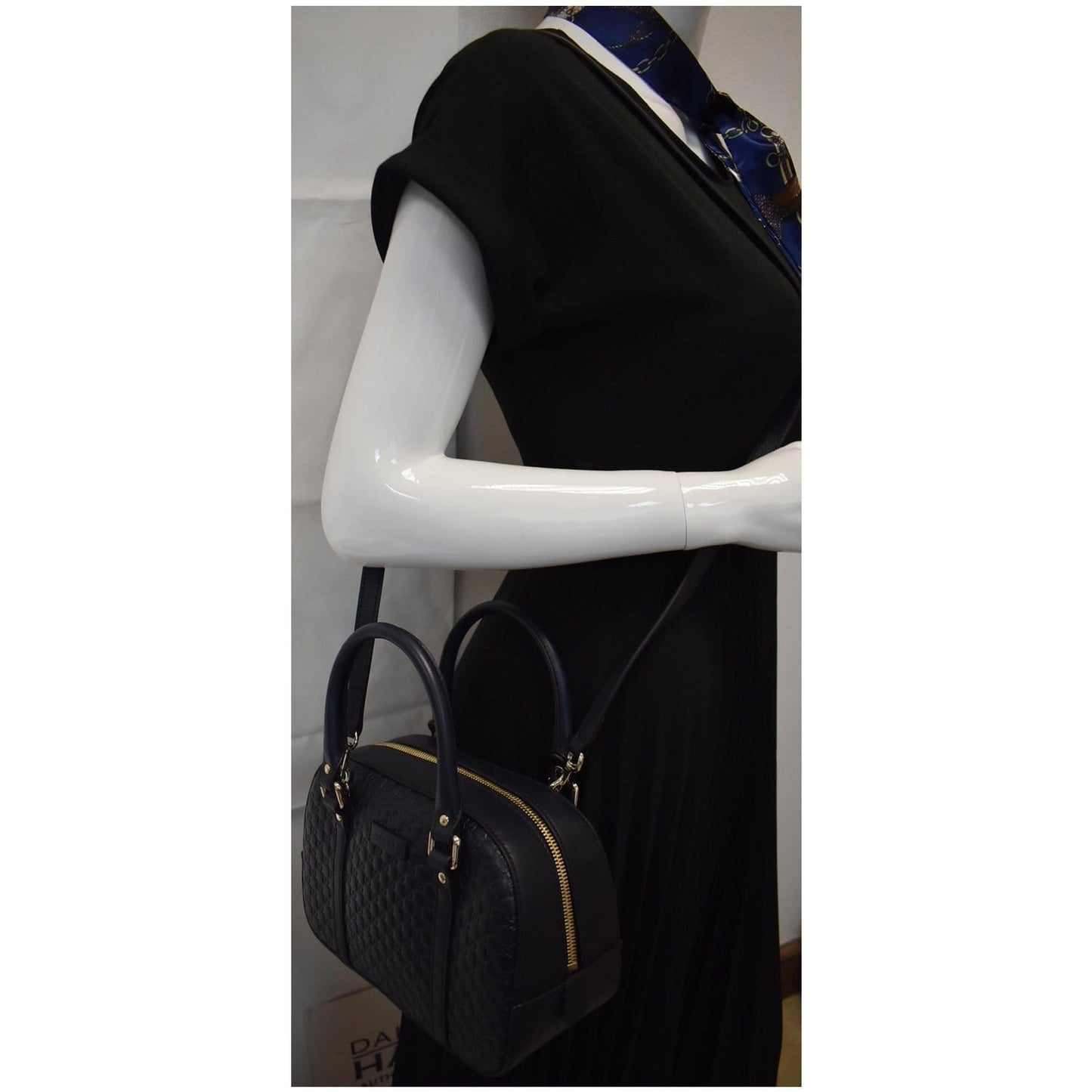 GUCCI Microguccissima Small Leather Crossbody Bag Blue 510289