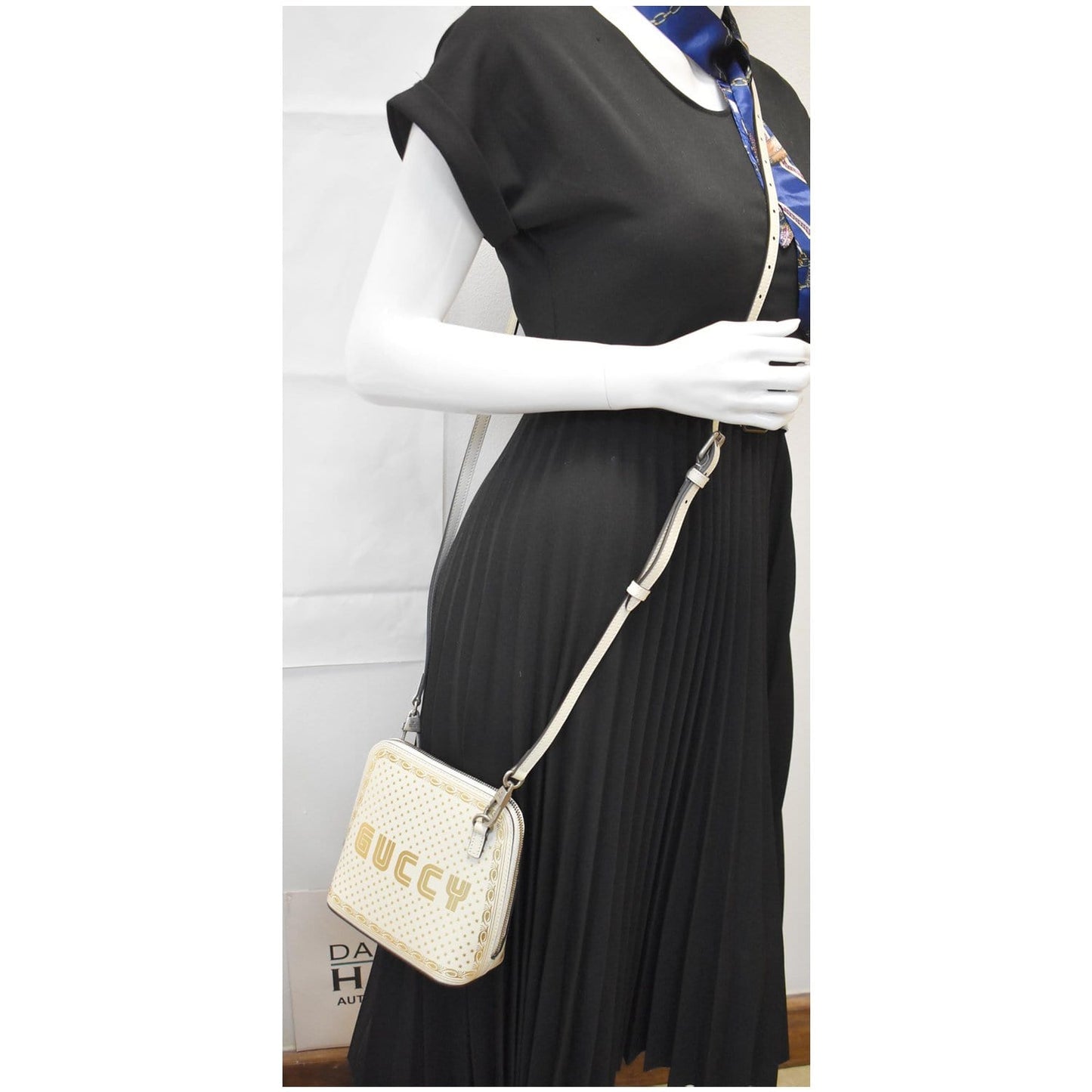 GUCCI Moon Steller Guccy Leather Crossbody Bag Ivory - Final Sale