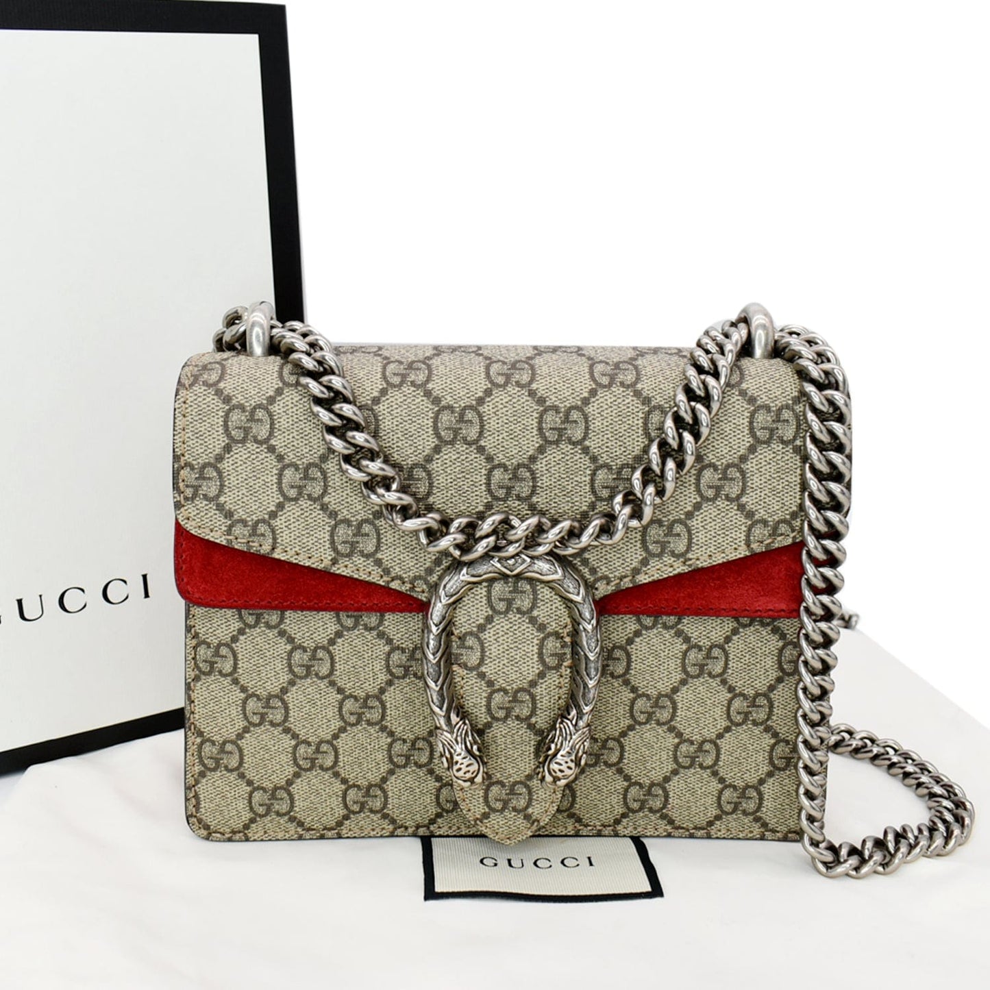 GUCCI Dionysus Mini GG Supreme Canvas Crossbody Bag Beige 421970