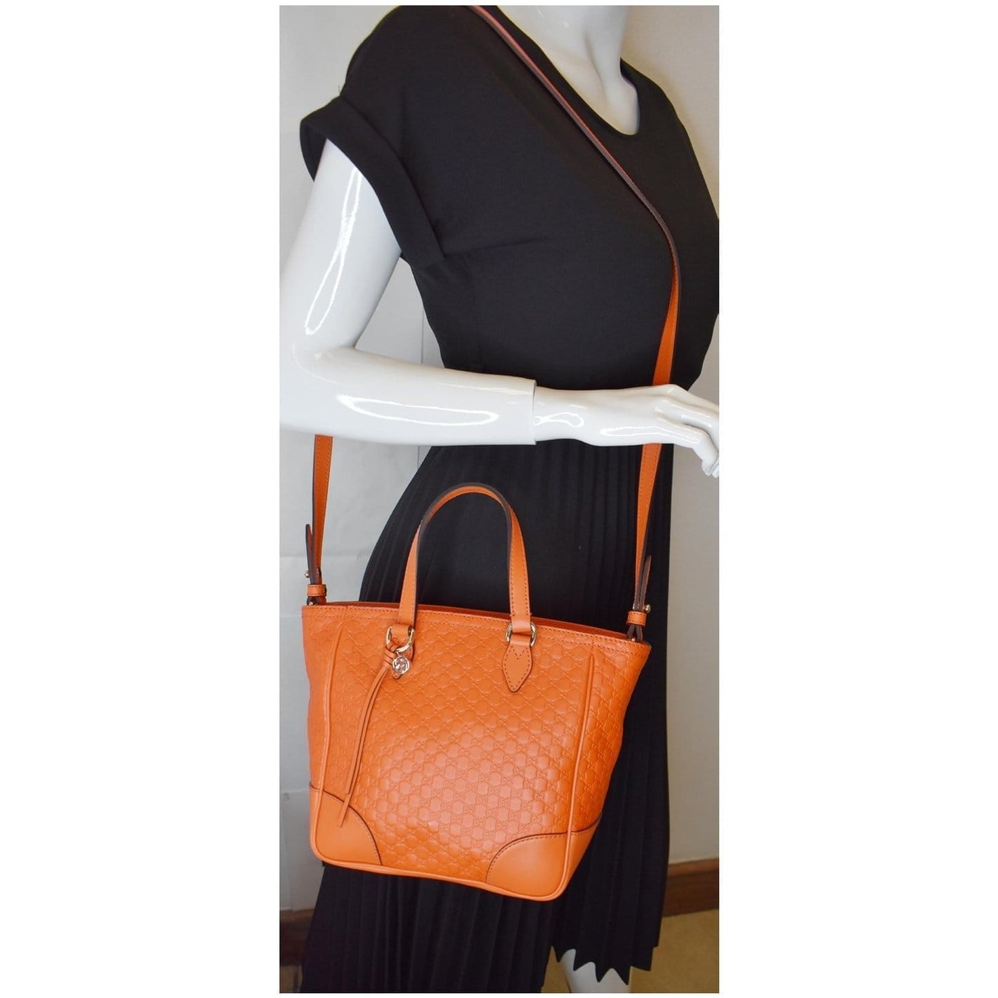 GUCCI Small Bree GG Guccissima Leather Crossbody Bag Orange 449241