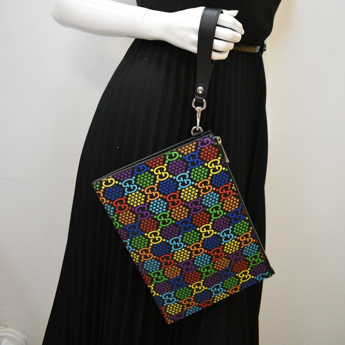 GUCCI GG Psychedelic Supreme Canvas Clutch Multicolor 601087 - 10% Off