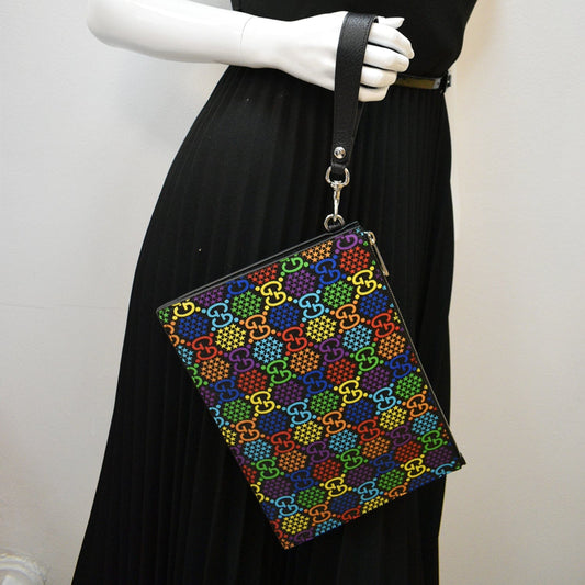 GUCCI GG Psychedelic Supreme Canvas Clutch Multicolor 601087 - 10% Off