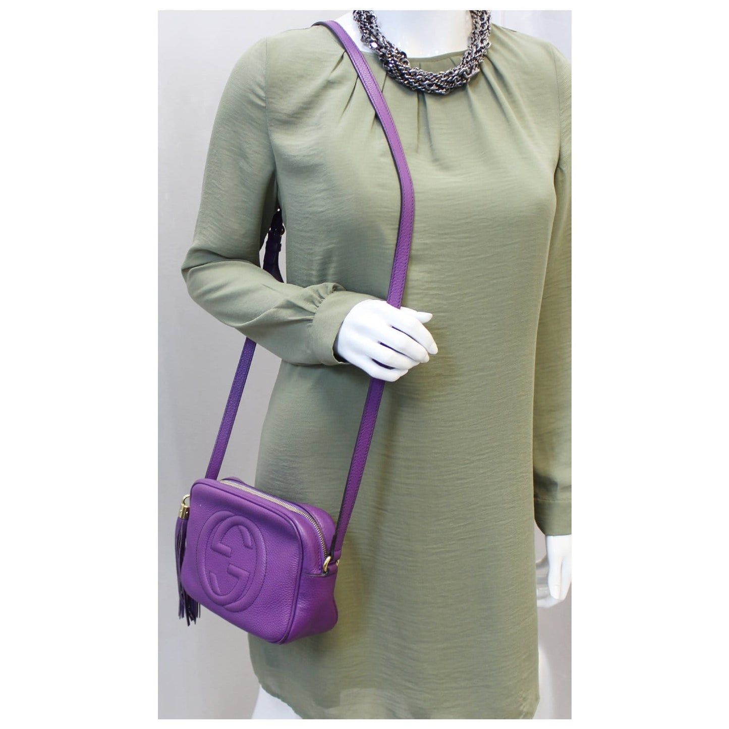 GUCCI Soho Disco Pebbled Leather Small Crossbody Bag 308364