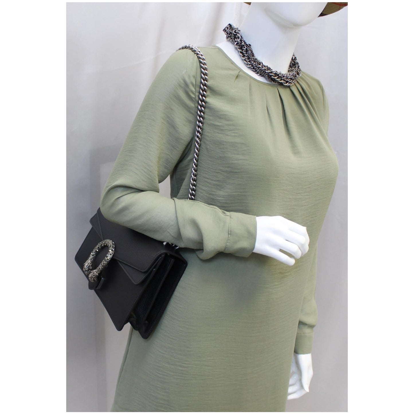 GUCCI Dionysus Small Leather Shoulder Bag 400249 Black