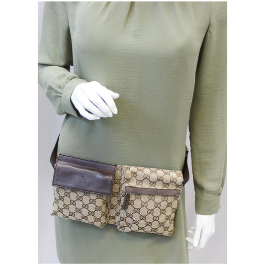 GUCCI GG Monogram Waist Bum Bag 28566 Brown