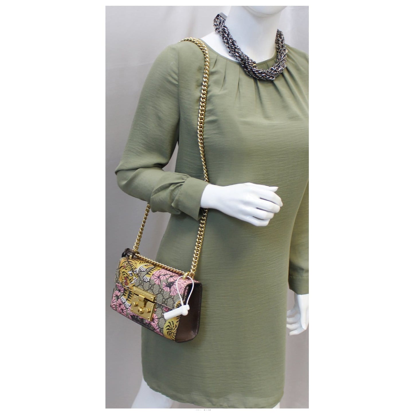 GUCCI Bengal Small Padlock GG Supreme Monogram Print Shoulder Bag