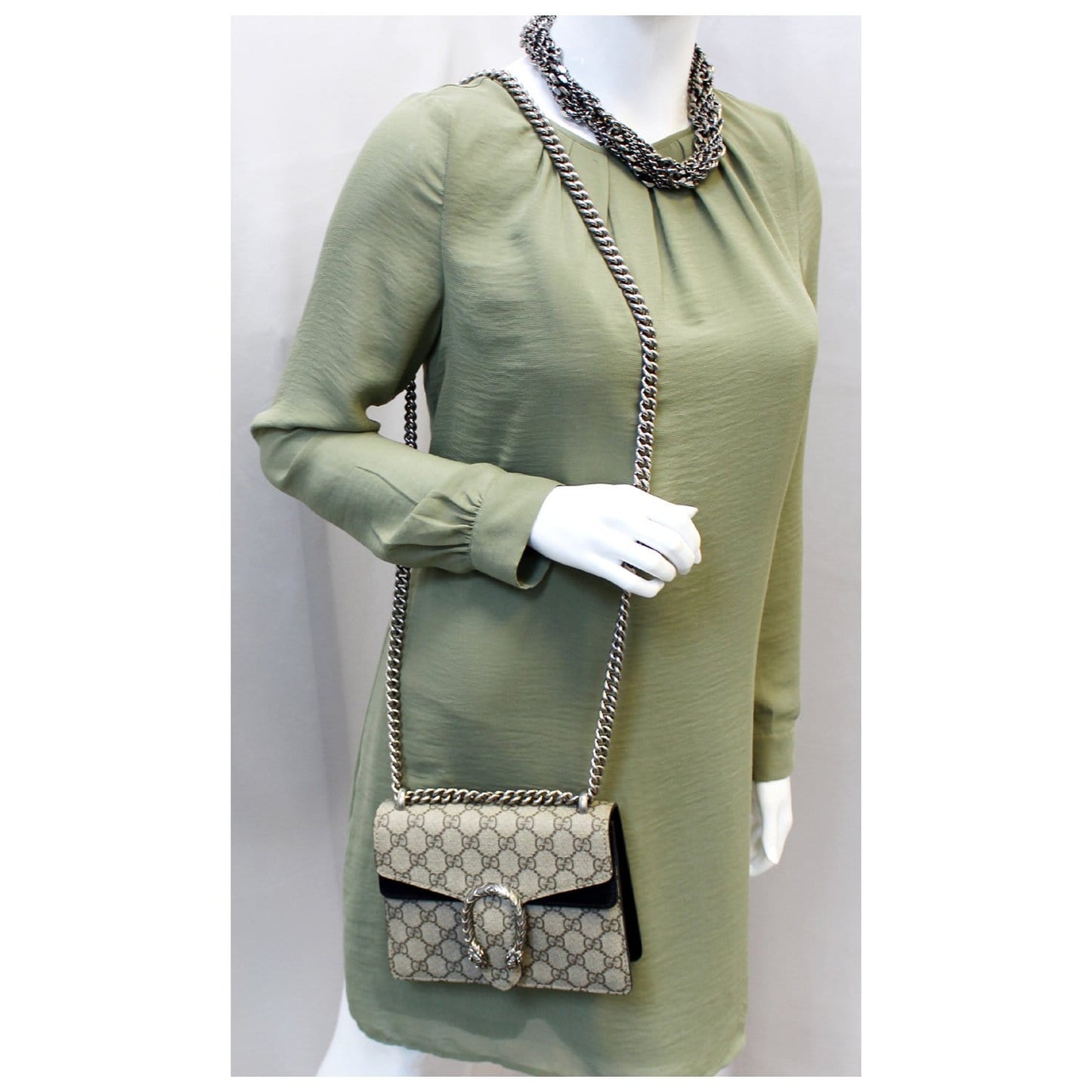 GUCCI Dionysus Mini GG Supreme Canvas Shoulder Crossbody Bag