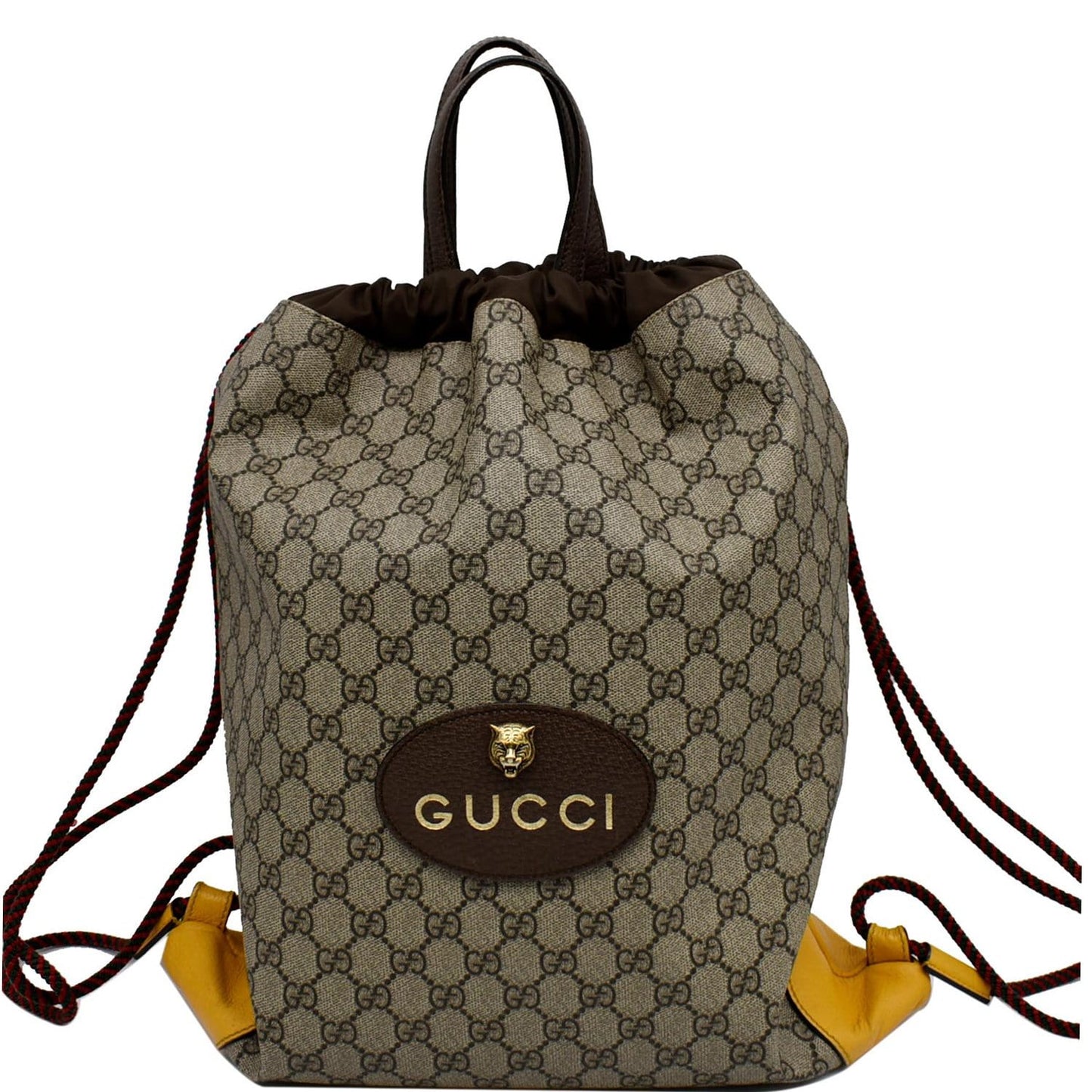 GUCCI Neo Vintage Drawstring GG Supreme Canvas Backpack Bag Beige 473872