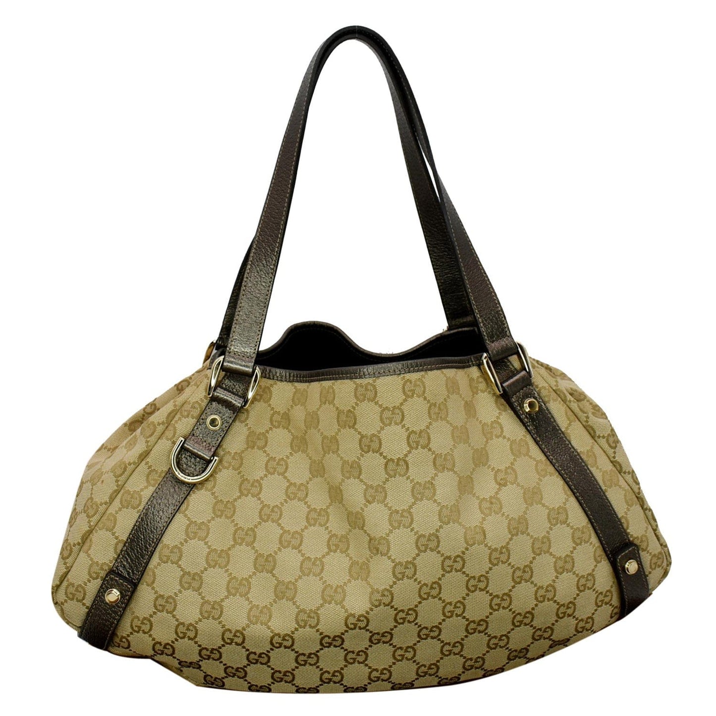 GUCCI Medium Abbey GG Canvas Shoulder Bag Beige 130736