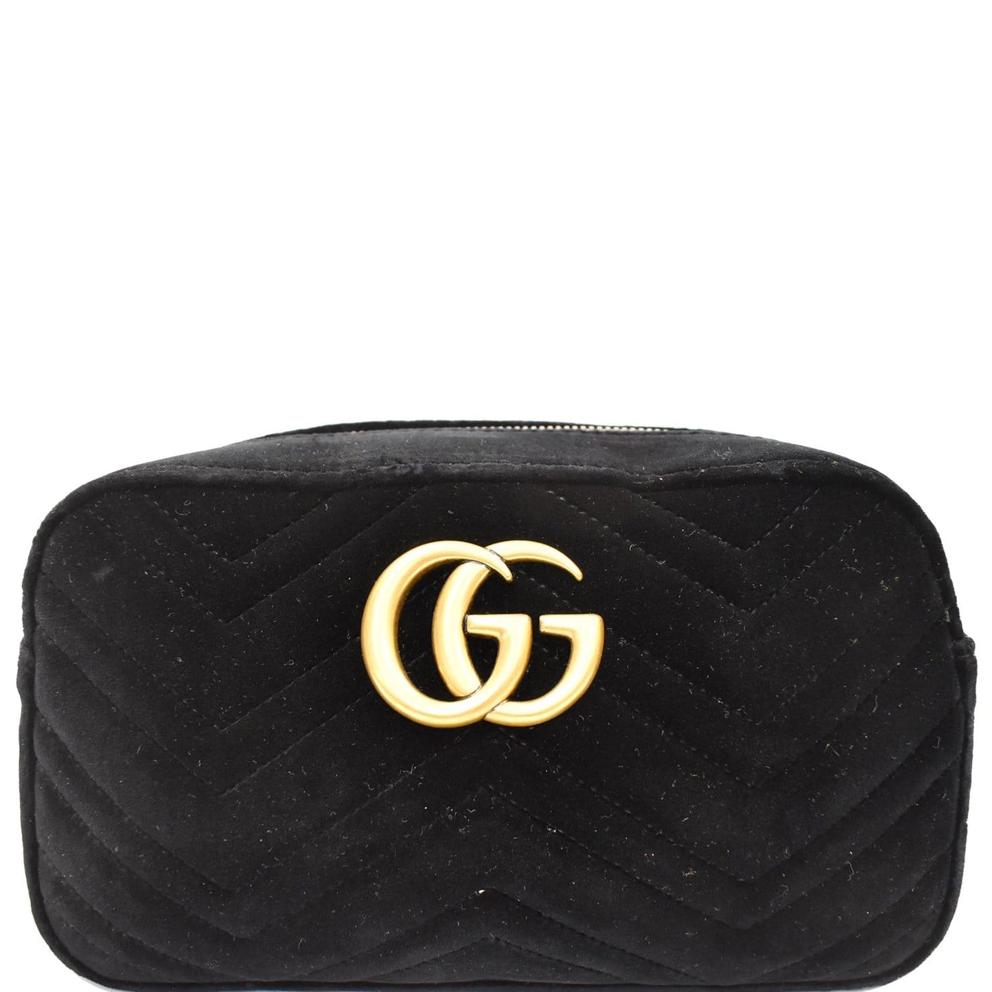GUCCI GG Marmont Small Velvet Shoulder Bag Black 447632
