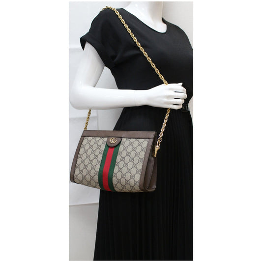 Gucci Ophidia GG Small Supreme Canvas Shoulder Bag Beige 503877