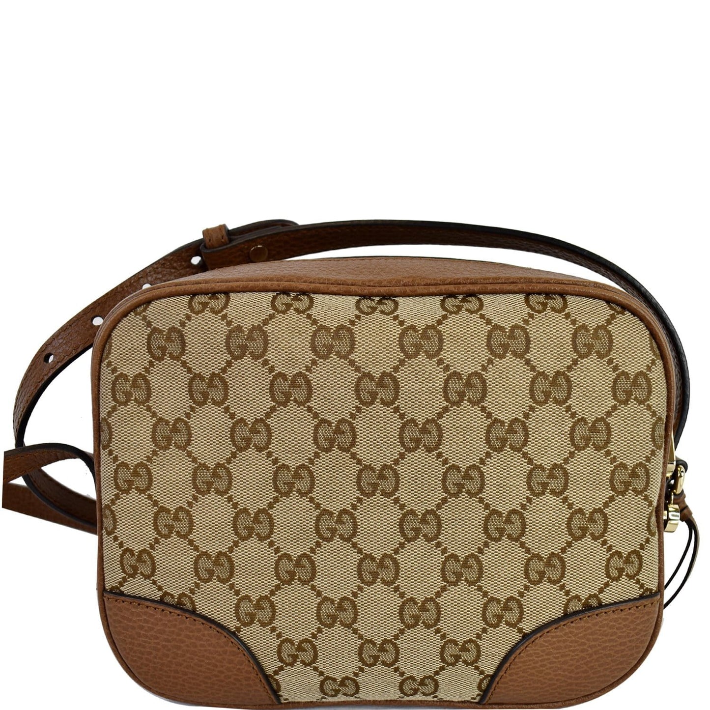 GUCCI Bree GG Canvas Leather Crossbody Bag Beige 449413