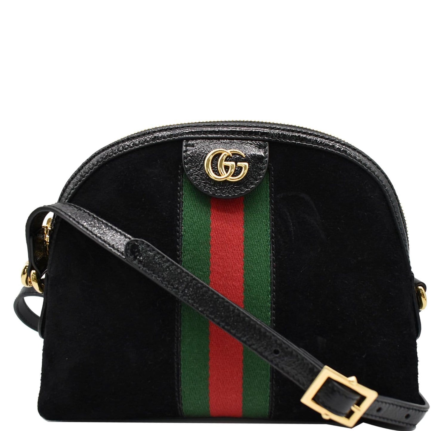 GUCCI Ophidia GG Small Suede Shoulder Bag Black 499621