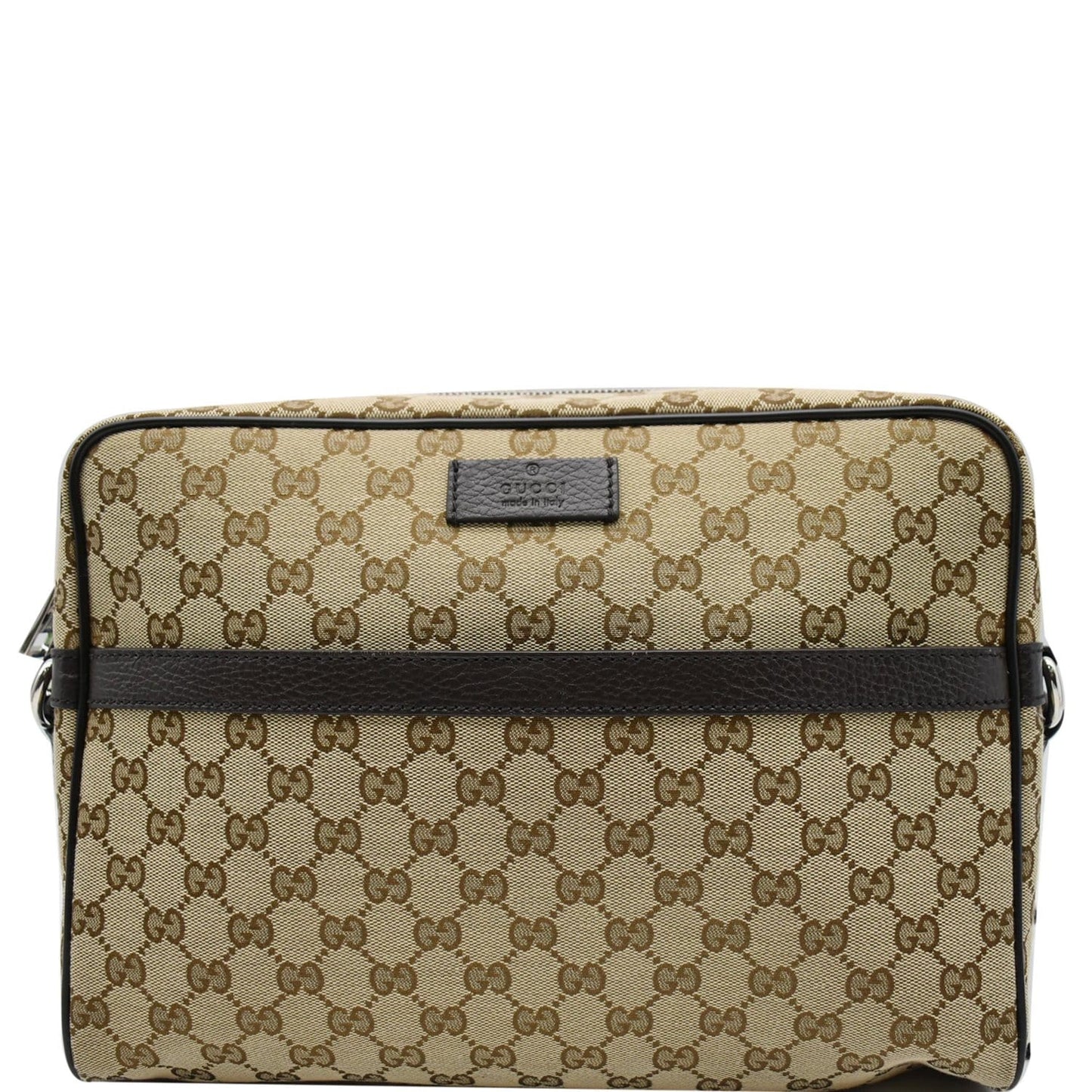 GUCCI GG Monogram Canvas Messenger Bag Dark Brown 449173