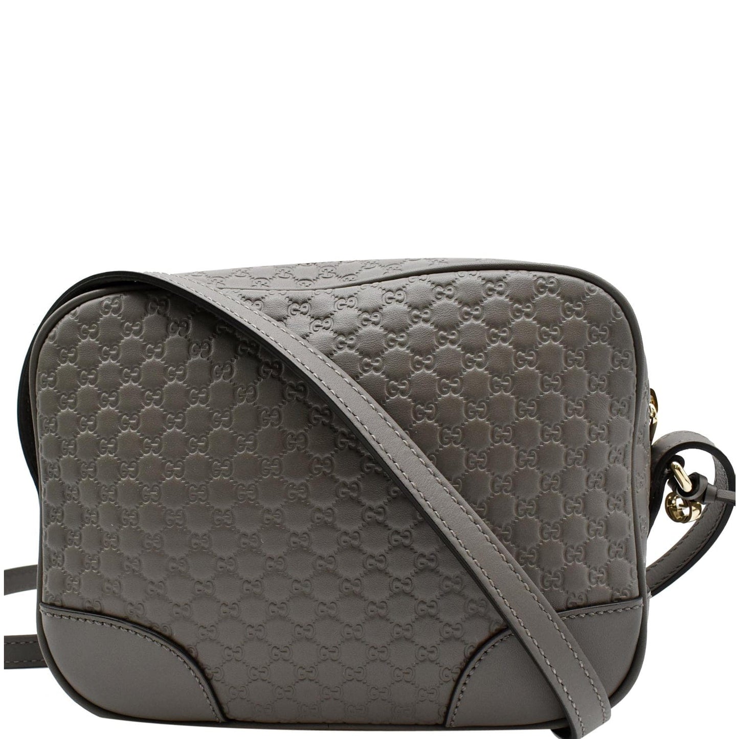 GUCCI Bree Mini GG Guccissima Leather Crossbody Bag Grey 449413