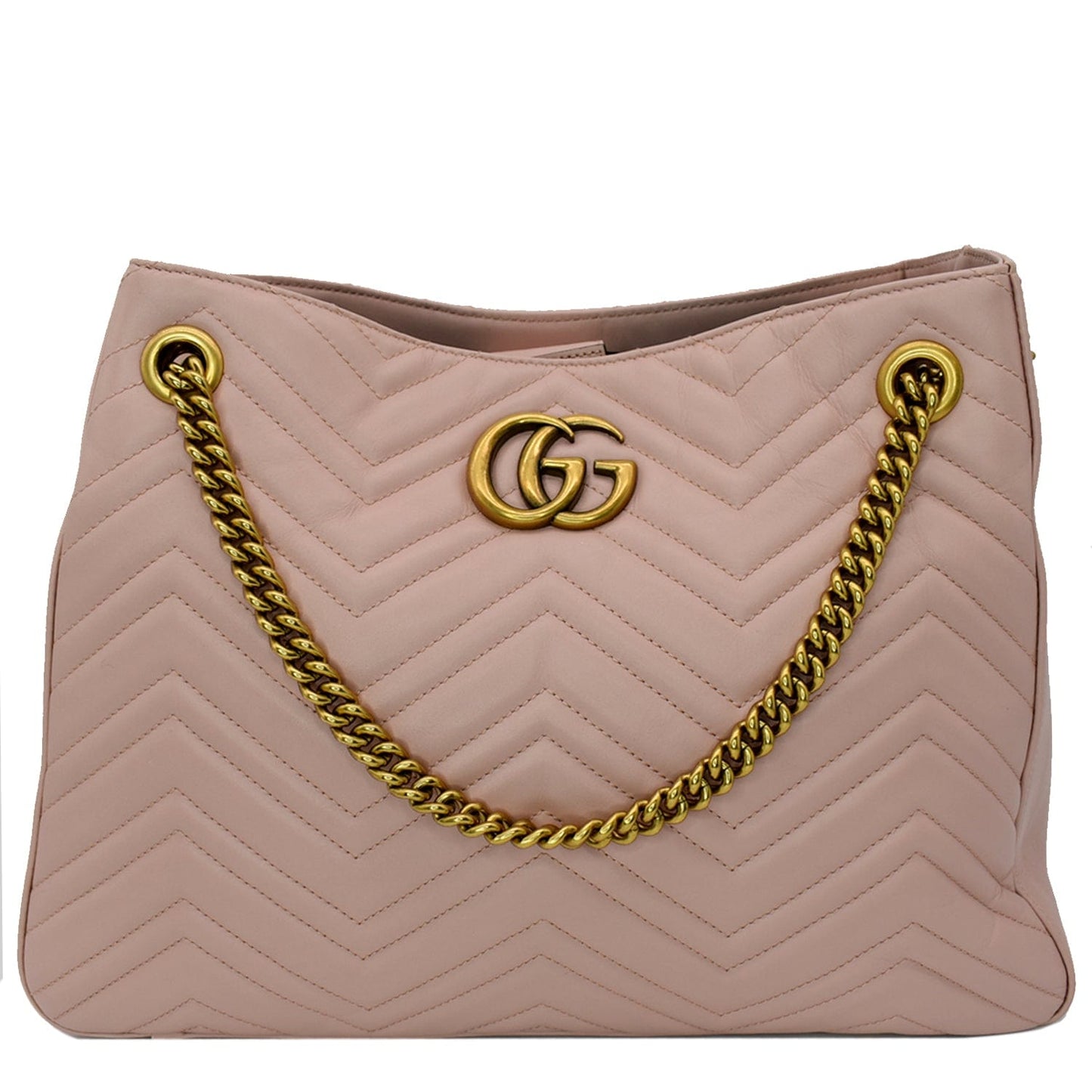 GUCCI GG Marmont Medium Metelasse Quilted Leather Shoulder Bag Nude 453569 - Hot Deals