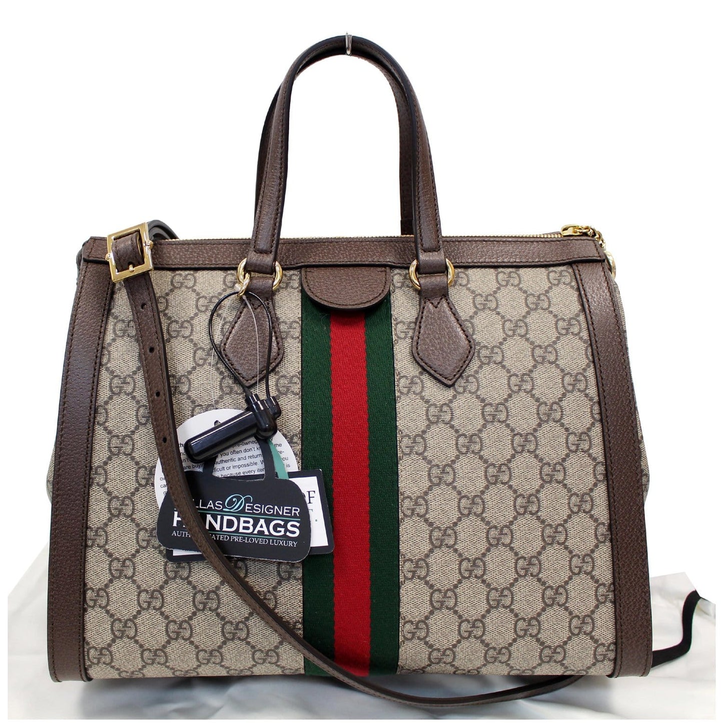 GUCCI Ophidia Medium GG Supreme Tote Shoulder Bag Beige 524537