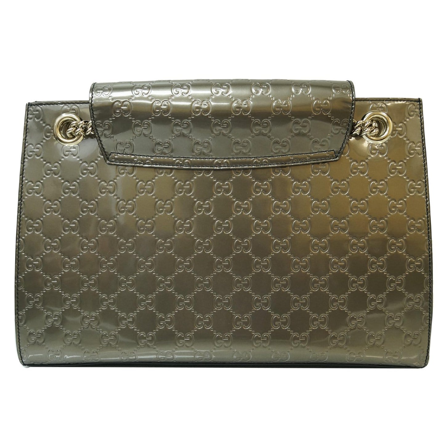 GUCCI Emily Large Guccissima Chain Shoulder Bag Grey 295403