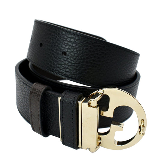 GUCCI GG Reversible Leather Belt Black/Brown 450000 Size 90.36