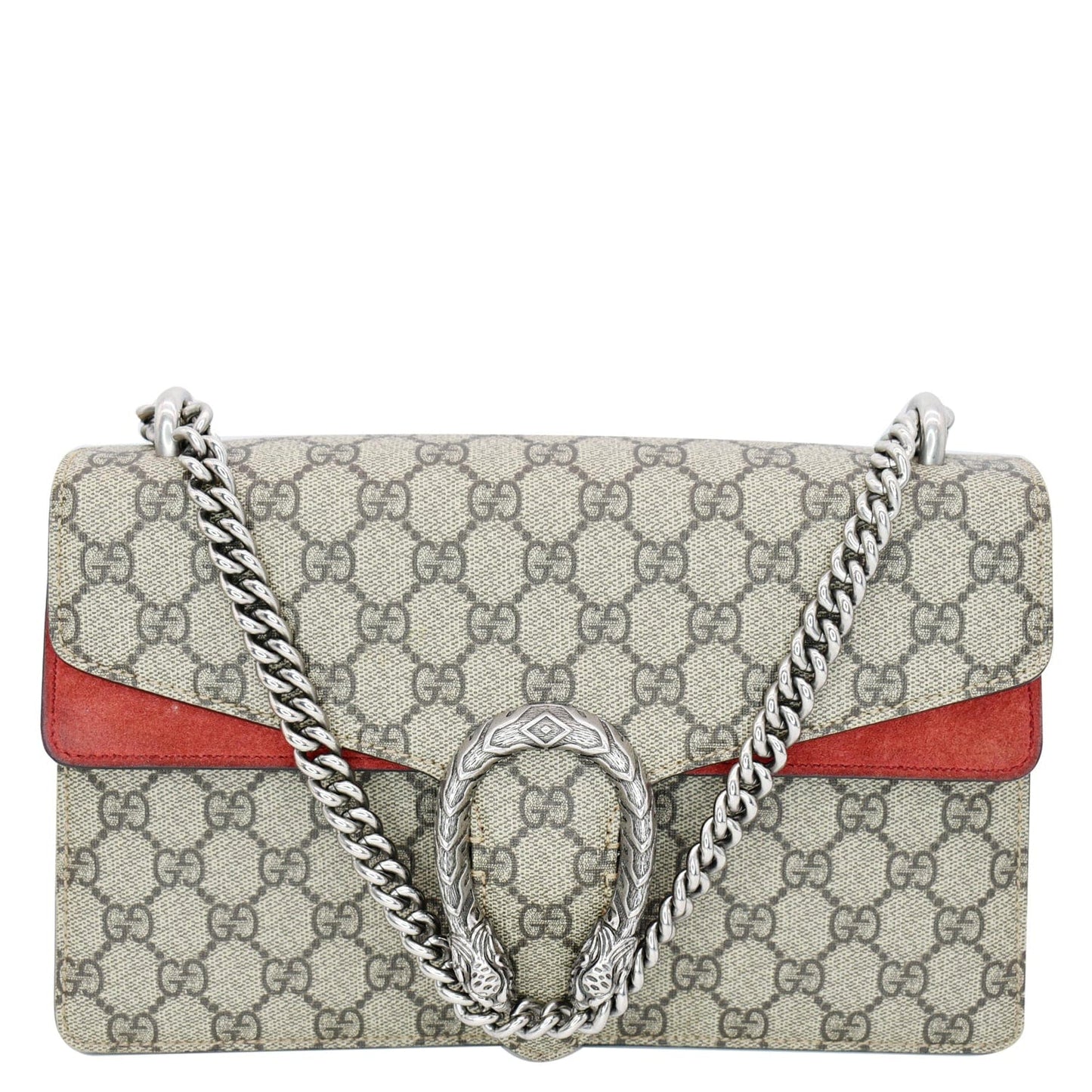 GUCCI Dionysus Small GG Supreme Canvas Shoulder Bag Beige 400249