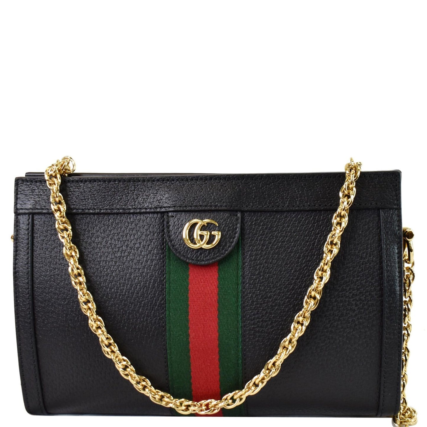 GUCCI Ophidia Small Web Calfskin Shoulder Bag Black 503877
