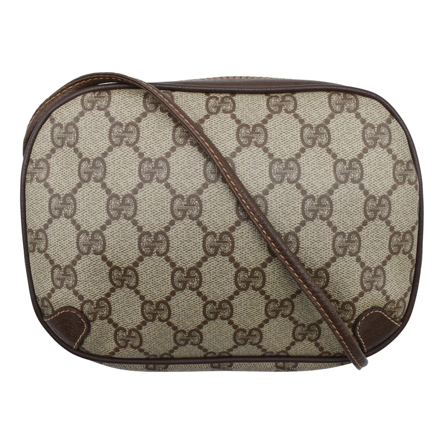GUCCI Vintage GG Supreme Canvas Crossbody Bag Beige 8902066
