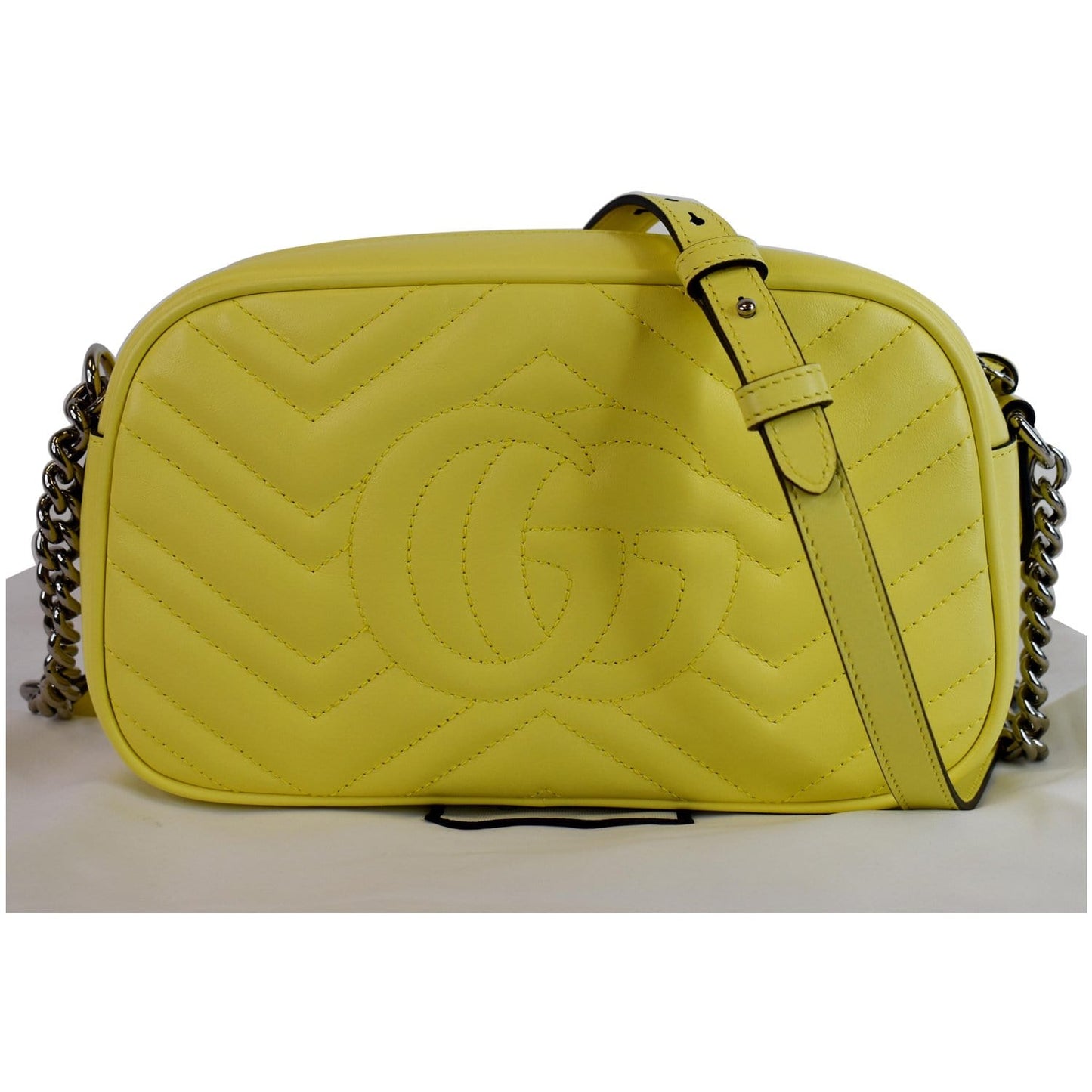 GUCCI GG Marmont Matelasse Small Leather Crossbody Bag Pastel Yellow