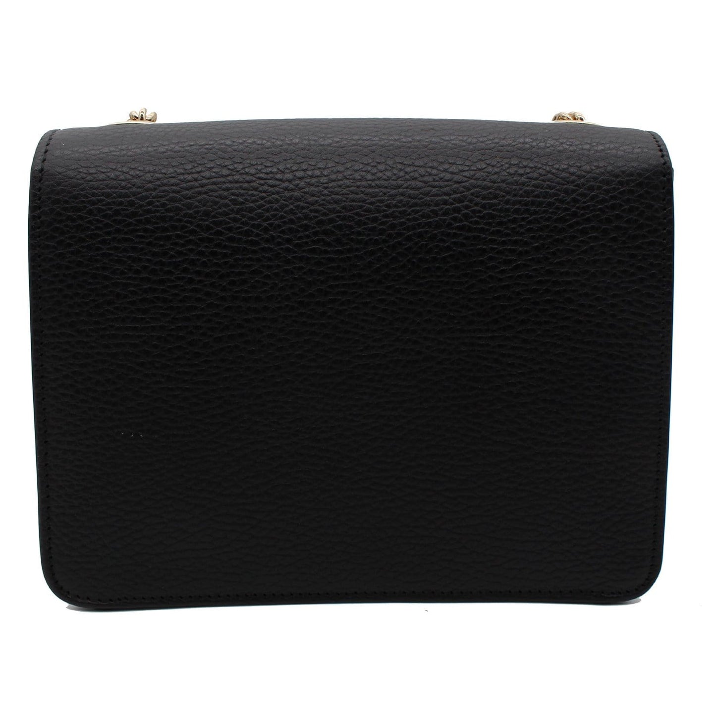 GUCCI Interlocking GG Leather Crossbody Bag Black