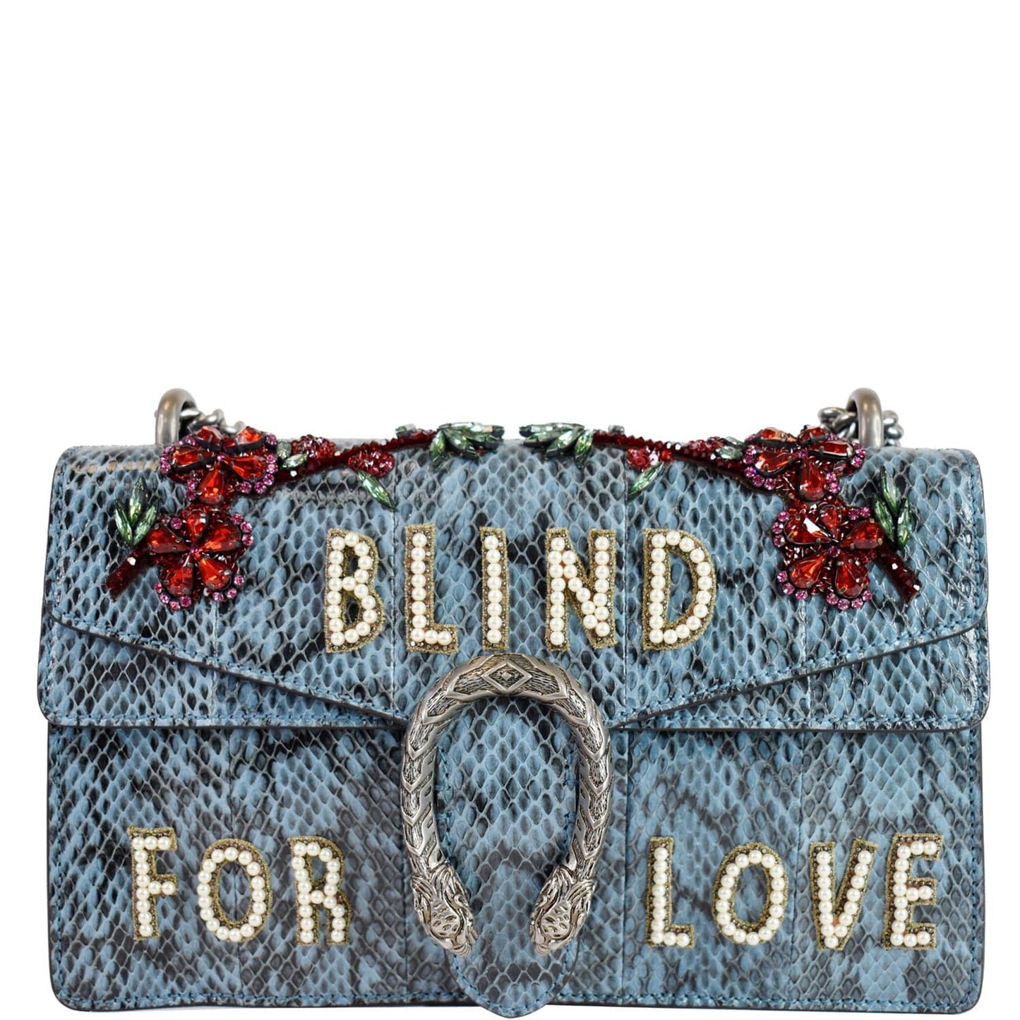 GUCCI Dionysus Small Blind For Love Python Shoulder Bag Marine Blue 481606 - 15% OFF