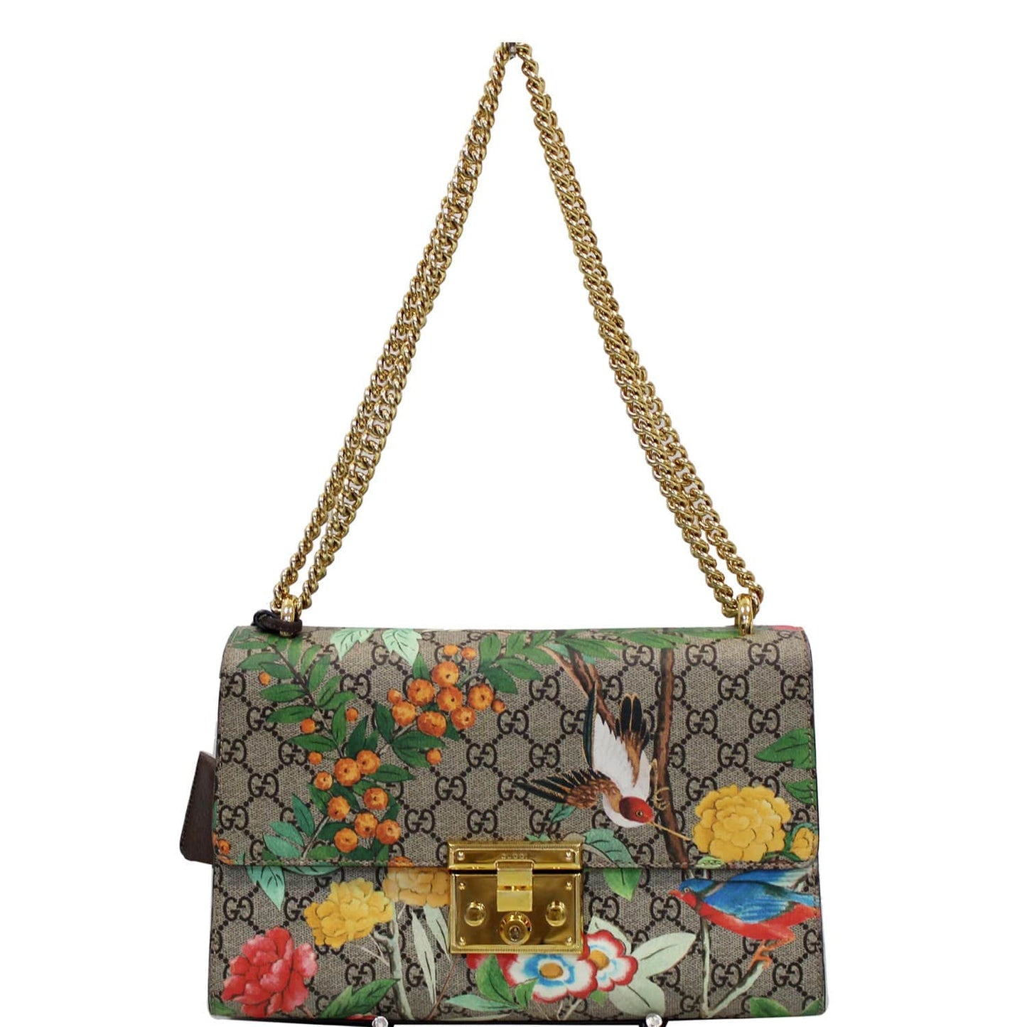 Gucci Tian Padlock GG Supreme Leather Shoulder Bag Beige 409486 - 20% OFF