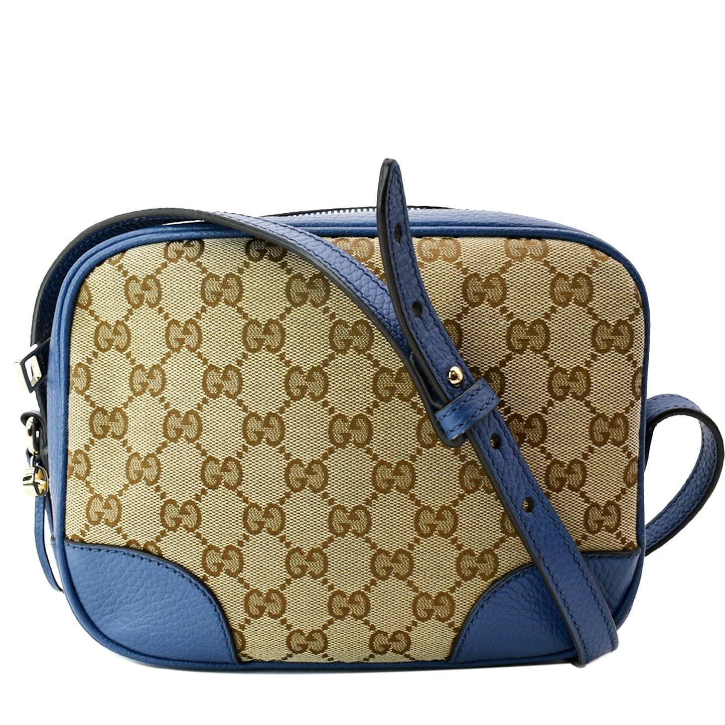 GUCCI Bree GG Canvas Leather Crossbody Bag Beige 449413