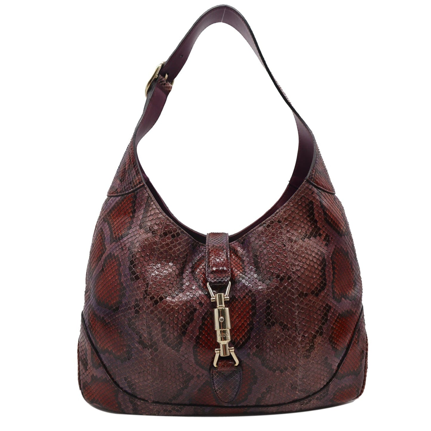 GUCCI Jackie Medium Python Shoulder Bag Purple 277520