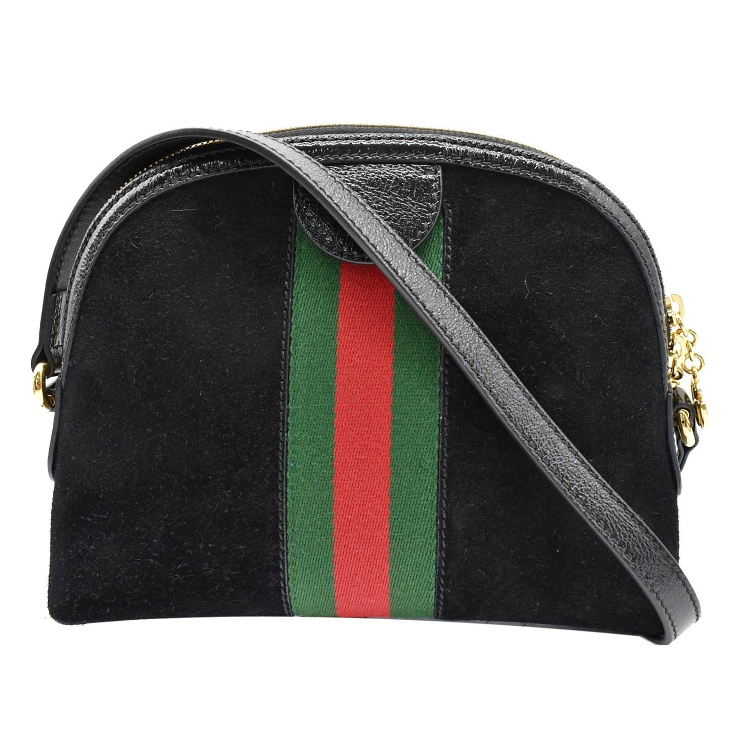 GUCCI Ophidia GG Small Suede Shoulder Bag Black 499621