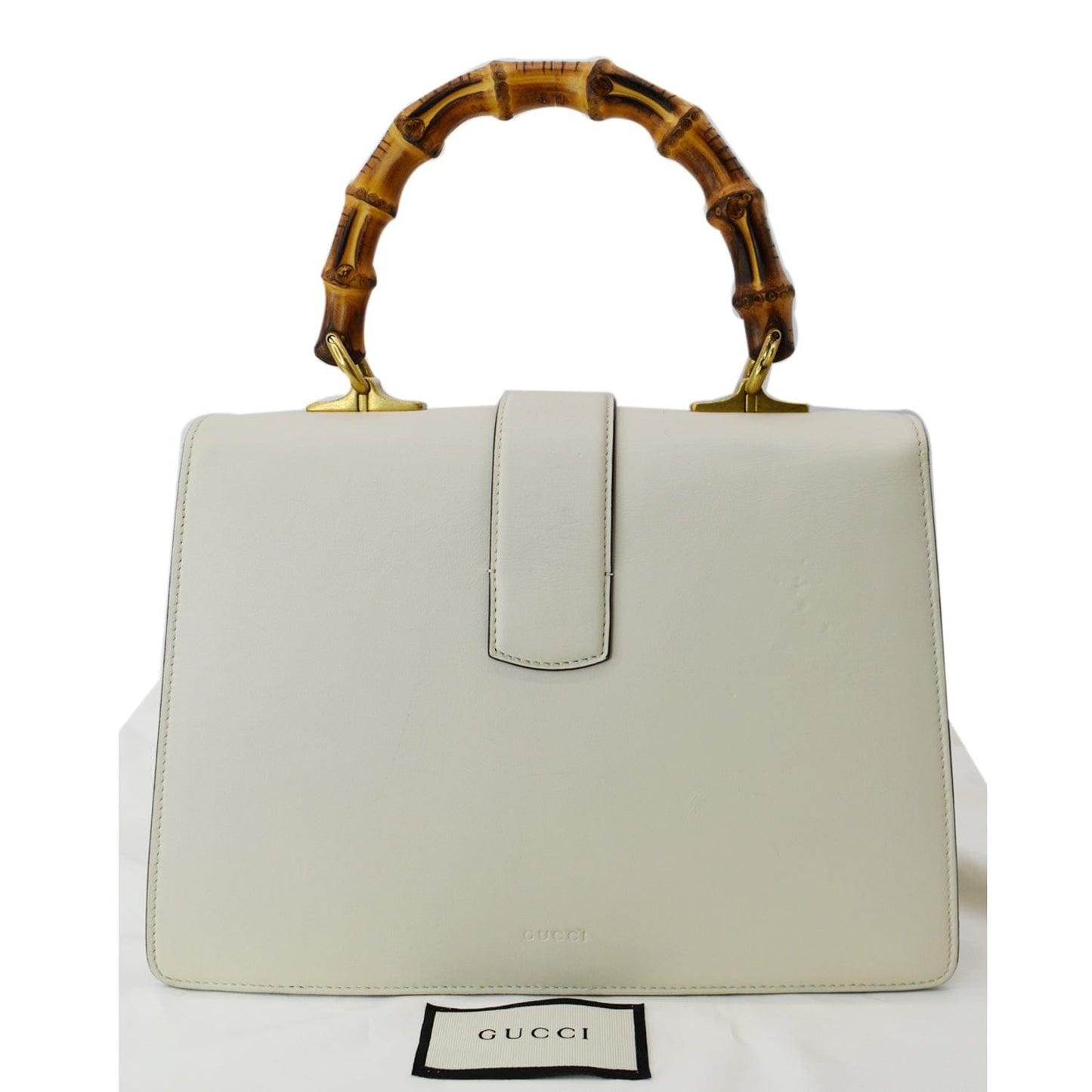 GUCCI Dionysus Bamboo Medium Leather Top Handle Shoulder Bag White - 10% Off