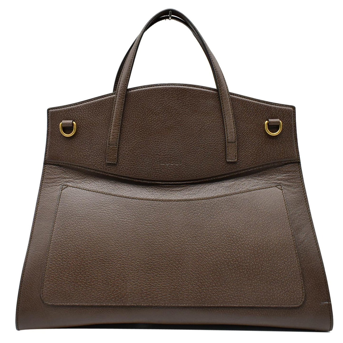 GUCCI Butterfly Linea Totem Leather Large Top Handle Shoulder Bag Brown 500772