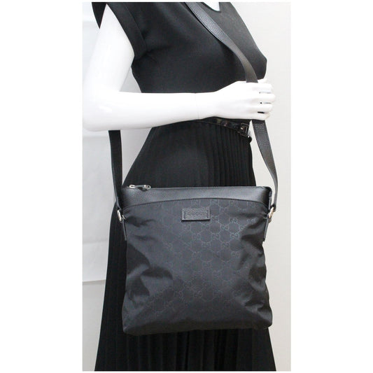 GUCCI GG Monogram Nylon Small Messenger Bag Black 510342