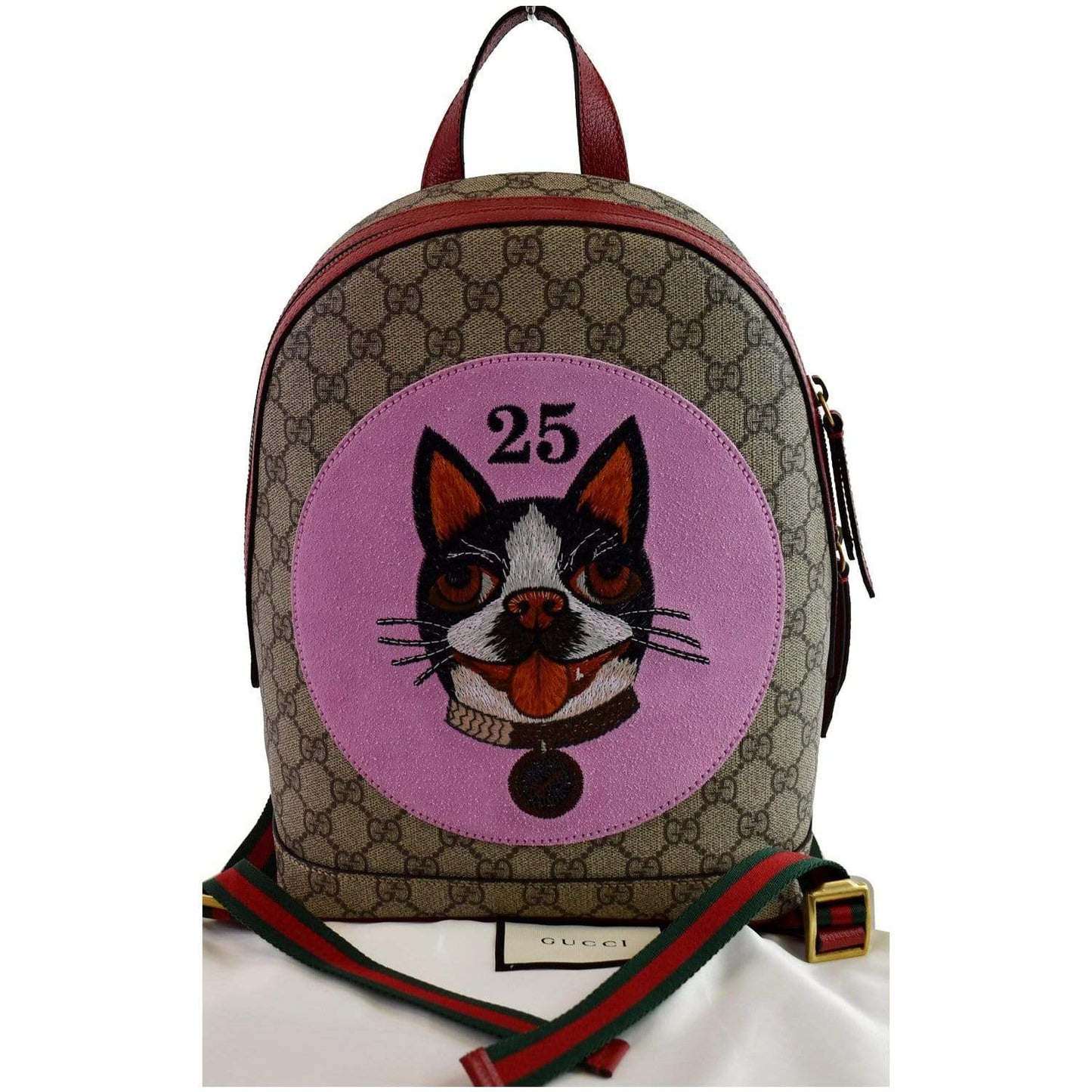 GUCCI Bosco GG Supreme Canvas Backpack Bag Beige 495621