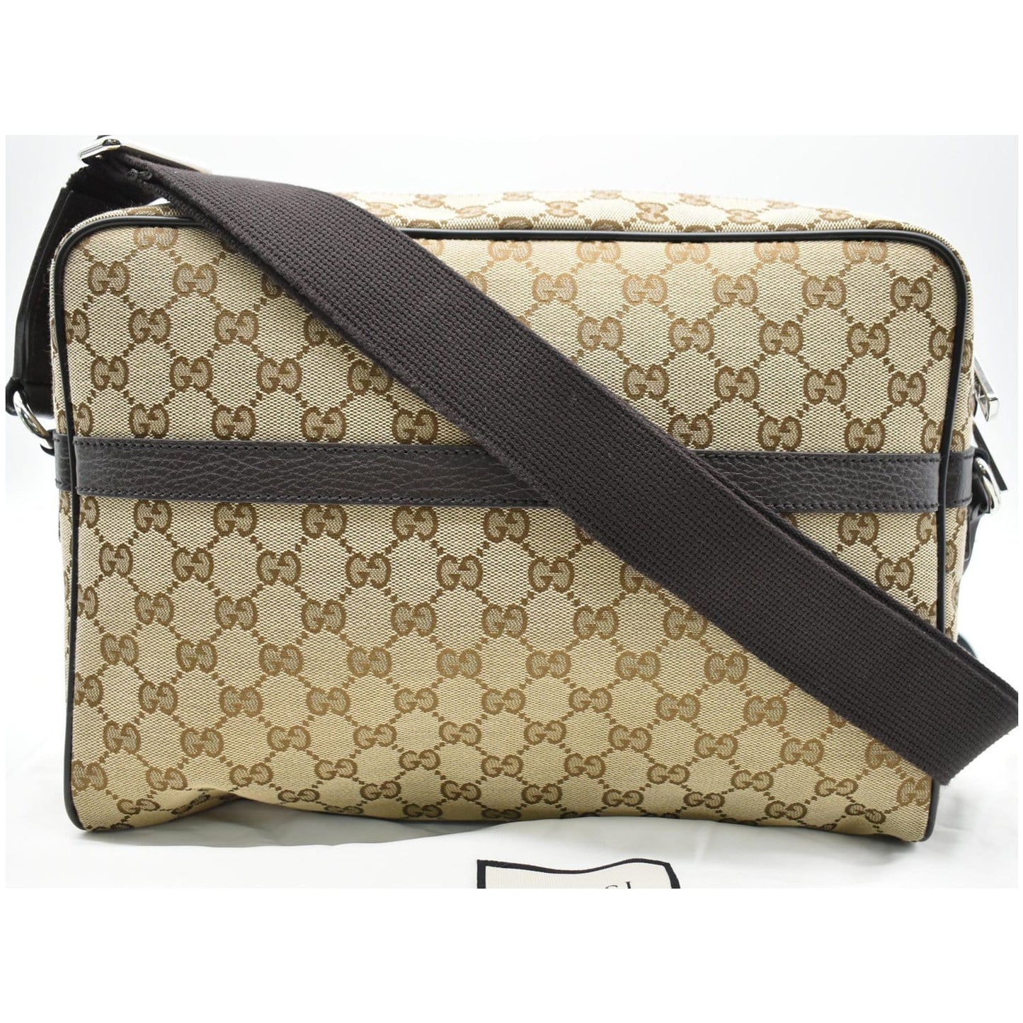 GUCCI GG Monogram Canvas Messenger Bag Dark Brown 449173