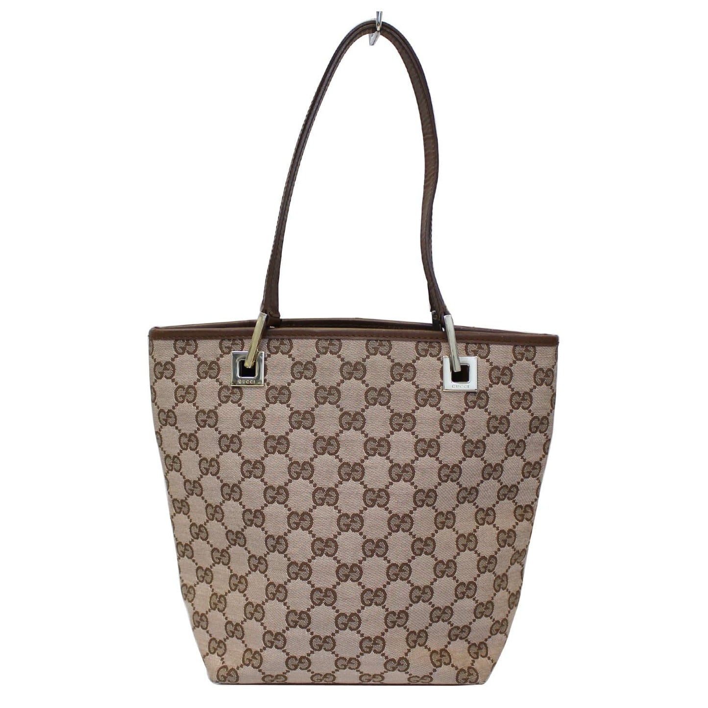 GUCCI GG Canvas Tote Shoulder Bag Brown