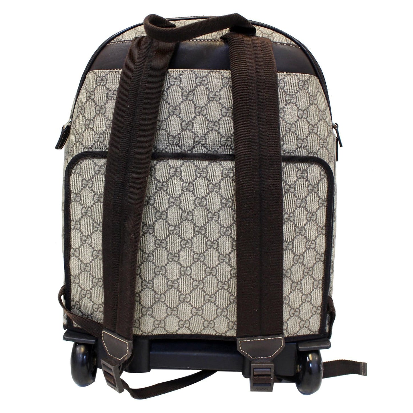 Gucci GG Supreme Canvas Trolley Backpack Bag Beige