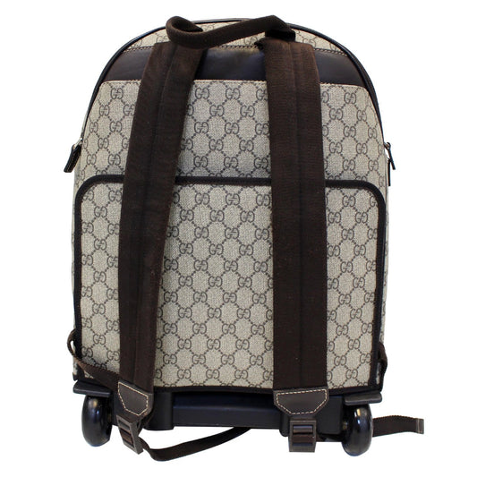 Gucci GG Supreme Canvas Trolley Backpack Bag Beige