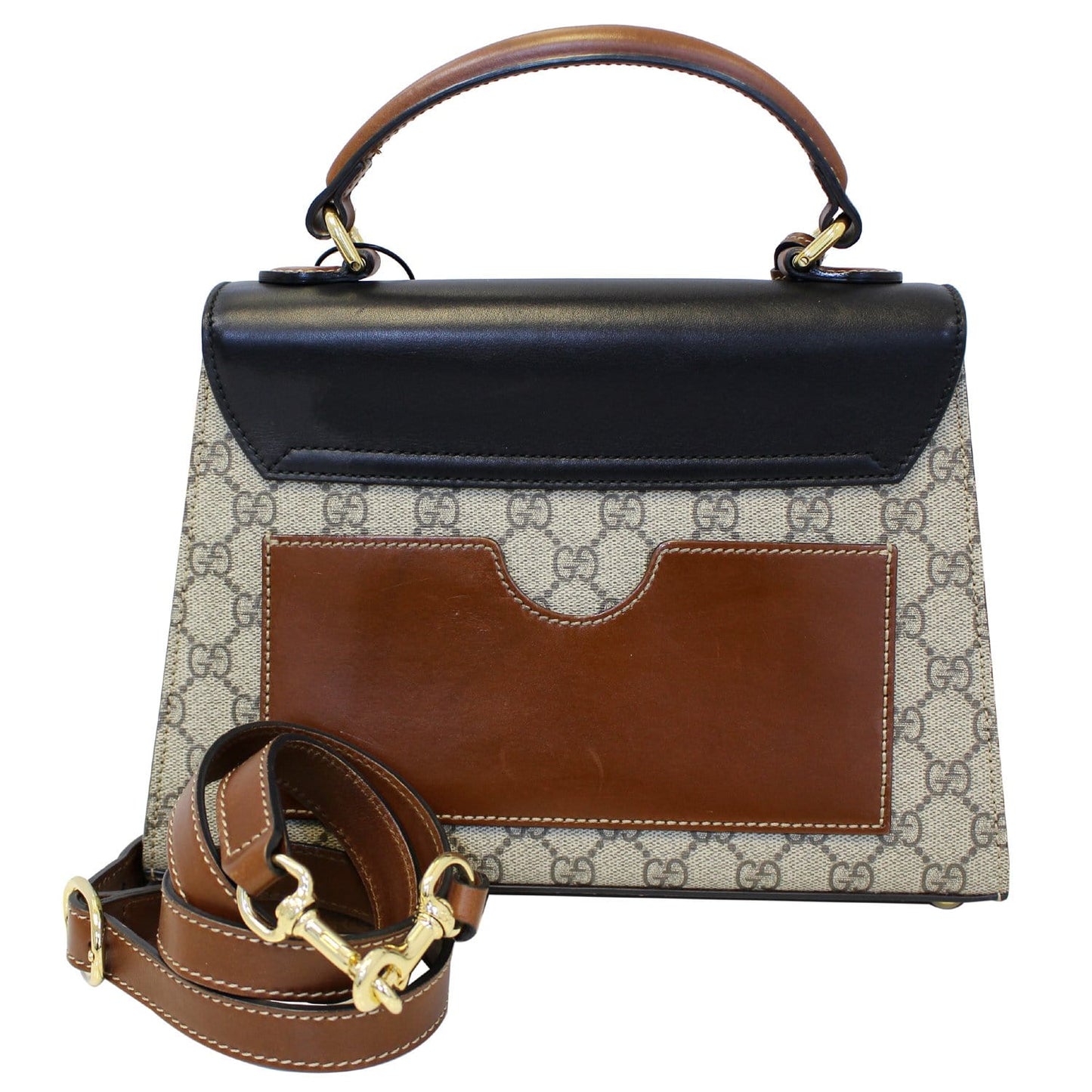 GUCCI Small Padlock GG Supreme Monogram Top Handle Crossbody Bag